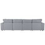 Canapé d'angle moderne en U avec 2 grandes méridiennes et poufs amovibles