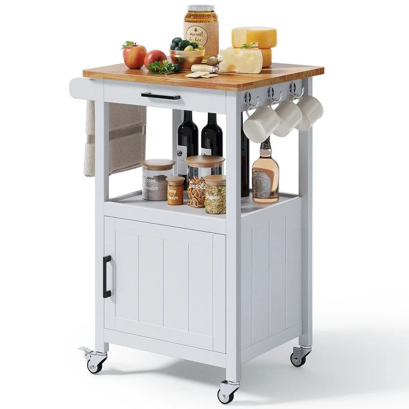 Desserte de cuisine en bois avec tiroirs