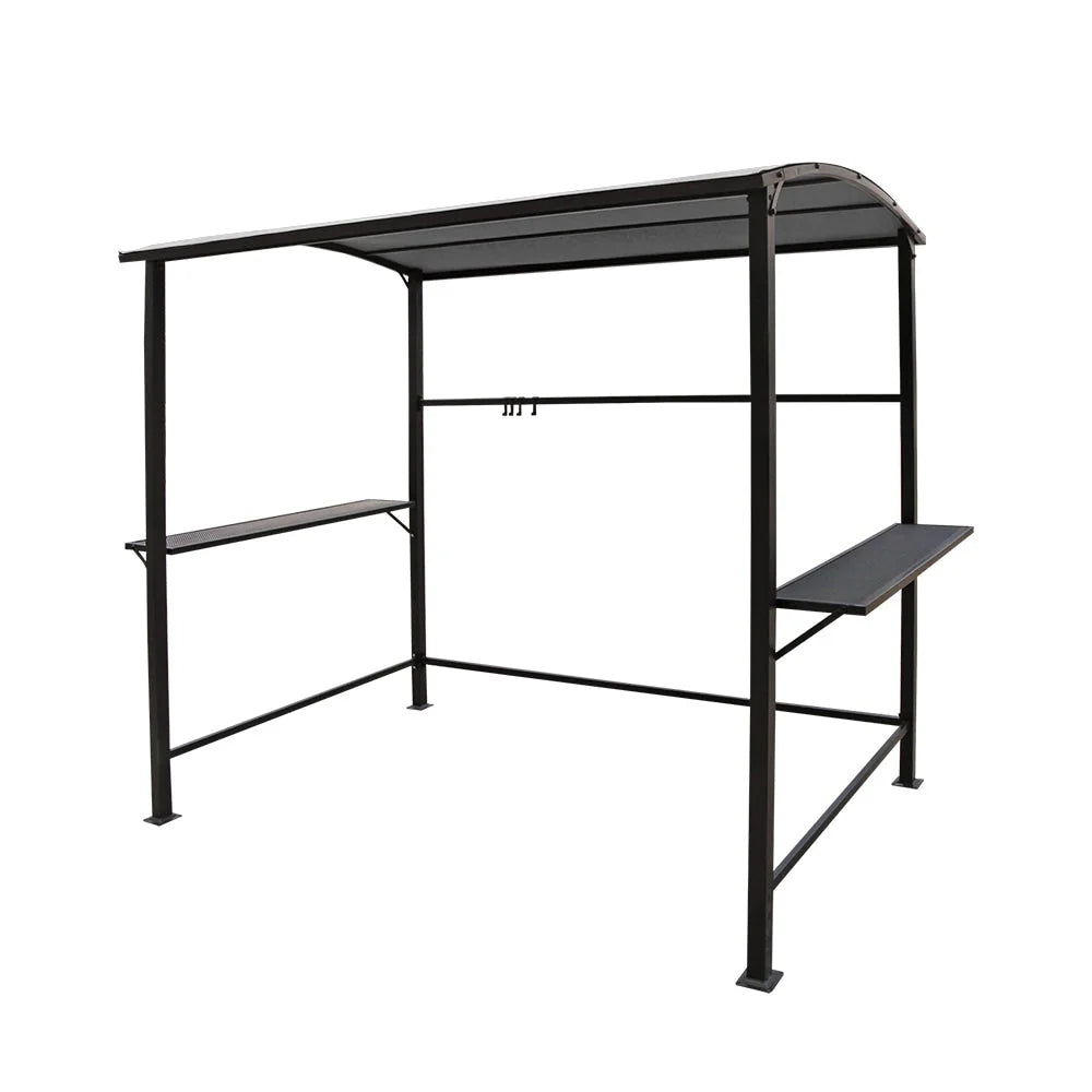 Abri barbecue en acier avec auvent, 1,5 x 2,4 m