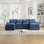 Canapé modulable Cloud pour salon, canapé d'angle moderne en chenille/boucle, canapé convertible modulable confortable avec double méridienne