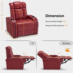 Fauteuil inclinable électrique MCombo avec appuie-tête réglable, siège de cinéma maison à deux moteurs avec port USB, cuir respirant HTS411