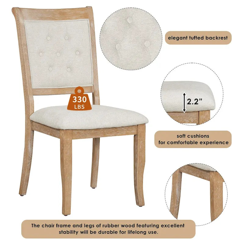 Ensembles de salle à manger 5 pièces Lak Retro avec chaises rembourrées par GDFStudio