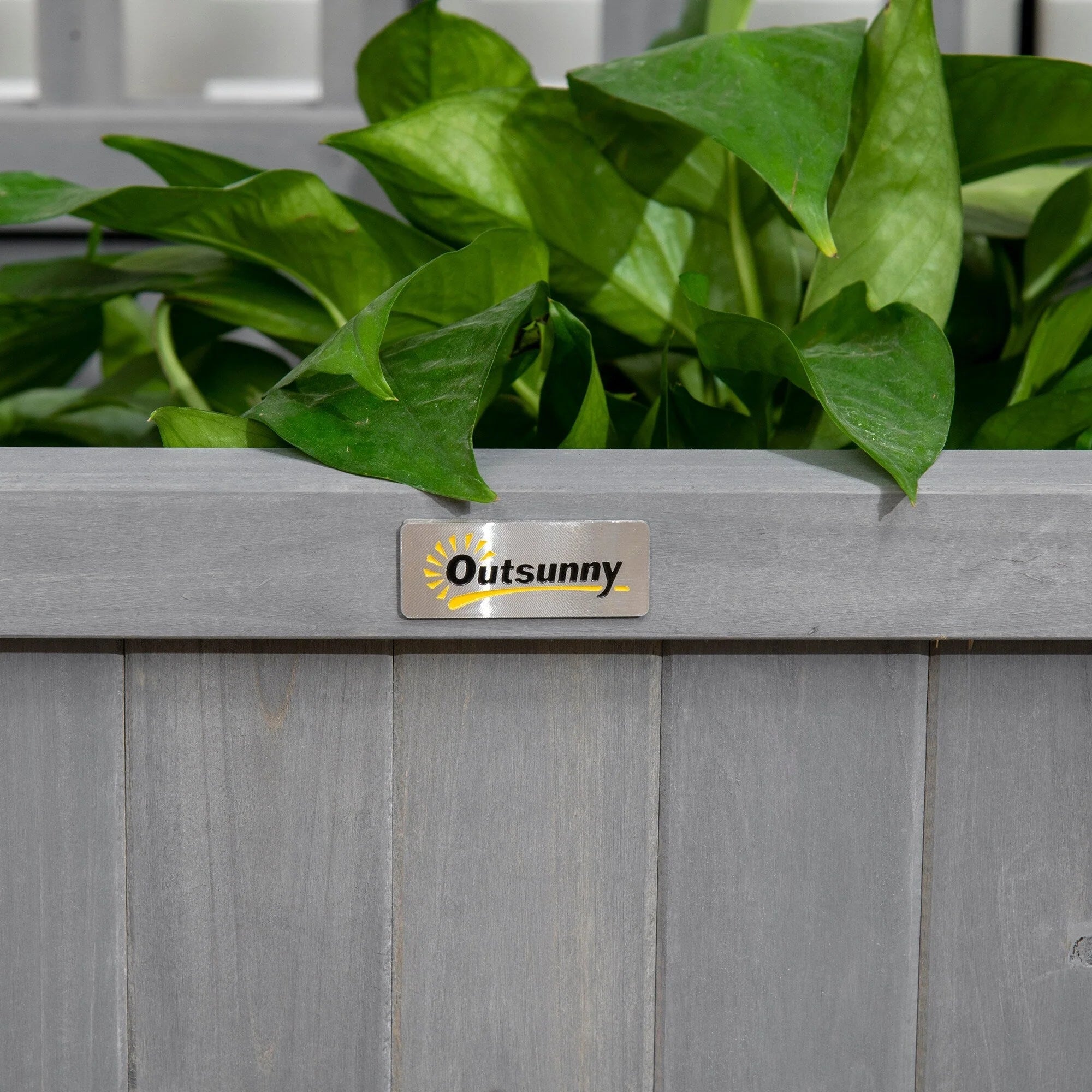 Jardinière en bois Outsunny avec treillis, lit de jardin surélevé pour plantes grimpantes avec trous de drainage et toit