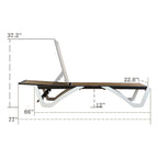 Kozyard Alan Chaise longue de patio inclinable et réglable, entièrement plate, en aluminium et résine de polypropylène
