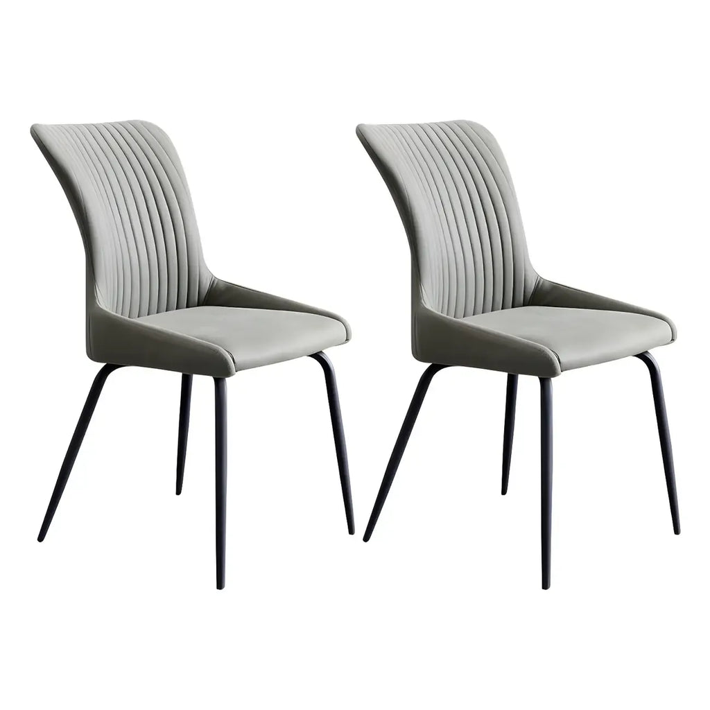 Chaises de salle à manger sans accoudoirs gris foncé industrielles