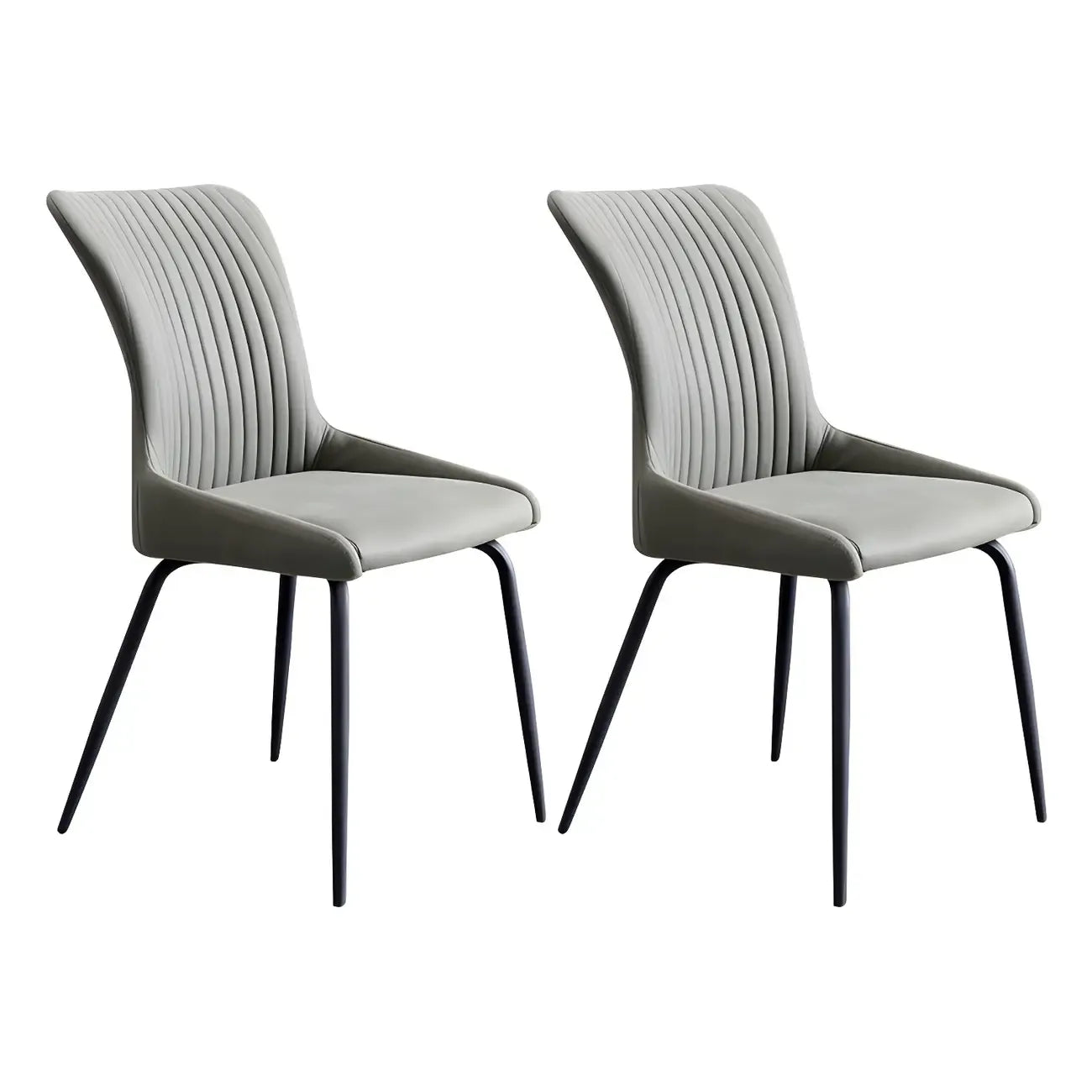 Chaises de salle à manger sans accoudoirs gris foncé industrielles