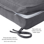Ensemble de deux coussins d'extérieur haut de gamme Sunbrella pour assise profonde
