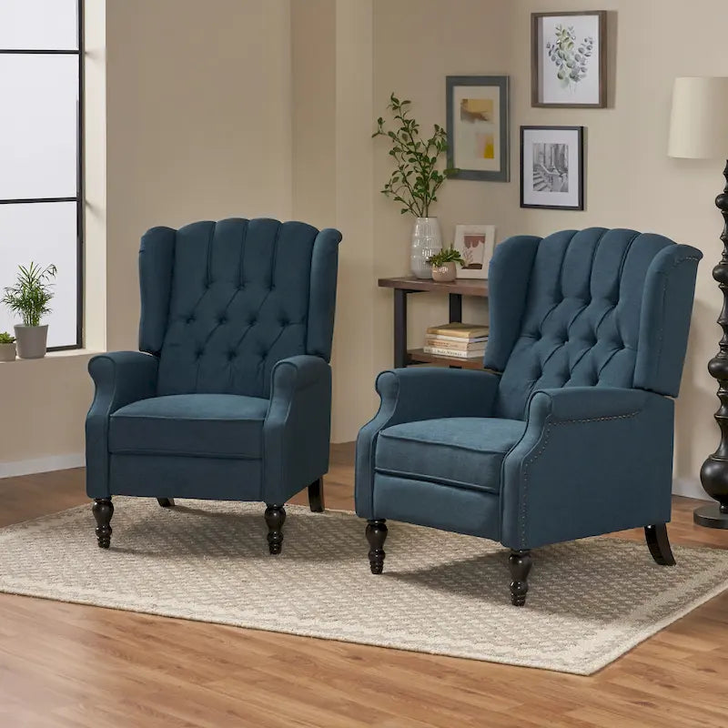 Fauteuils inclinables en tissu touffeté Walter (lot de 2) par Christopher Knight Home
