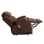 Fauteuil inclinable électrique gris avec massage chauffant, chargement USB, télécommande et poches latérales pratiques pour les personnes âgées