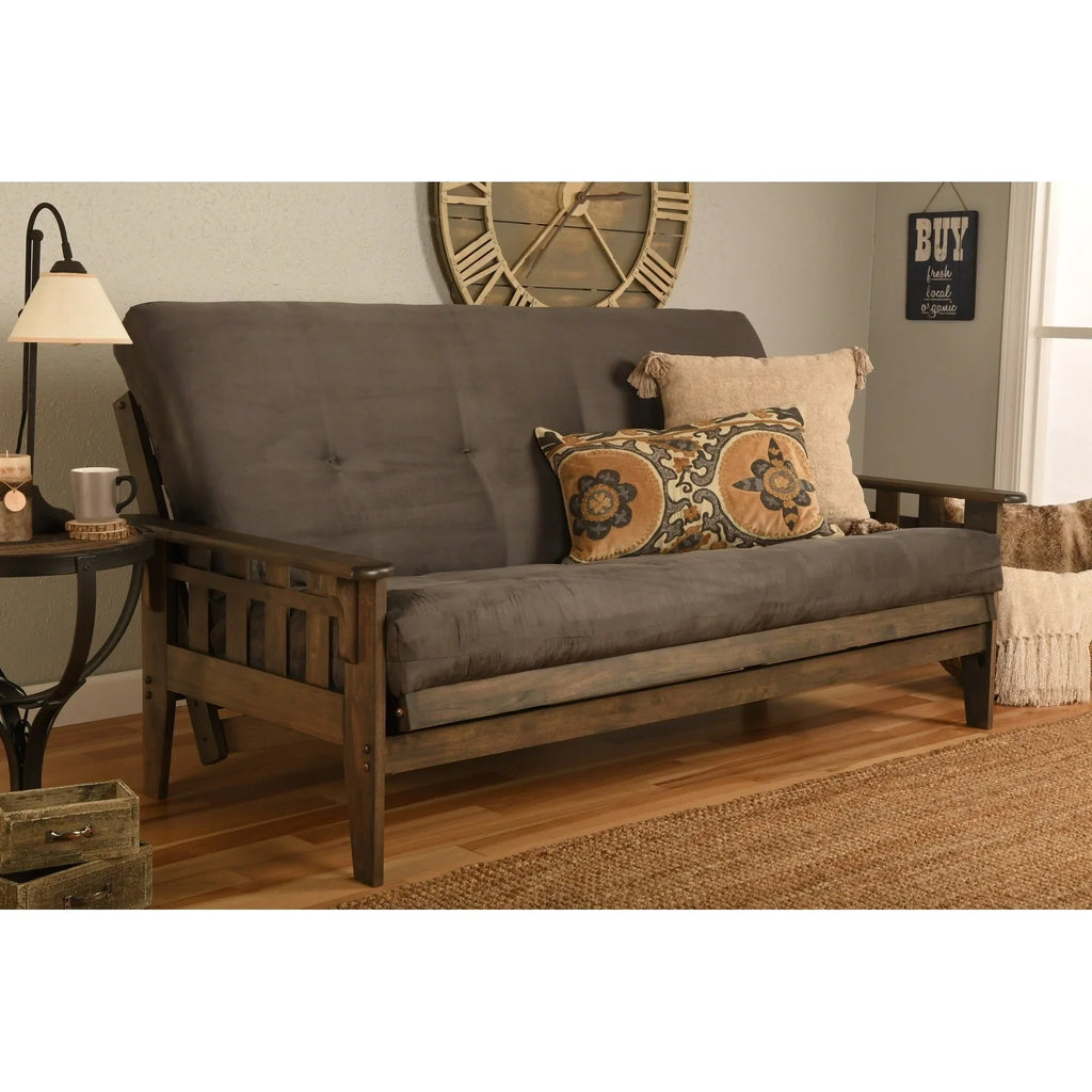 Ensemble de futon rustique pleine grandeur Somette Tucson en noyer avec matelas