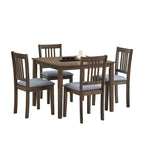 Ensemble Table et Chaises de Salle à Manger Carrée en Bois, Table à Manger Décontractée avec 4 Chaises de Salle à Manger Rembourrées pour Coin Repas de Cuisine