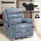 Fauteuil inclinable moelleux avec fonctions massage et chaleur