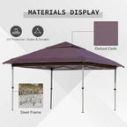 Outsunny 12 x 12 Tonnelle escamotable Pare-soleil Tente instantanée pliable avec filet latéral en maille, Hauteur réglable sur 3 niveaux