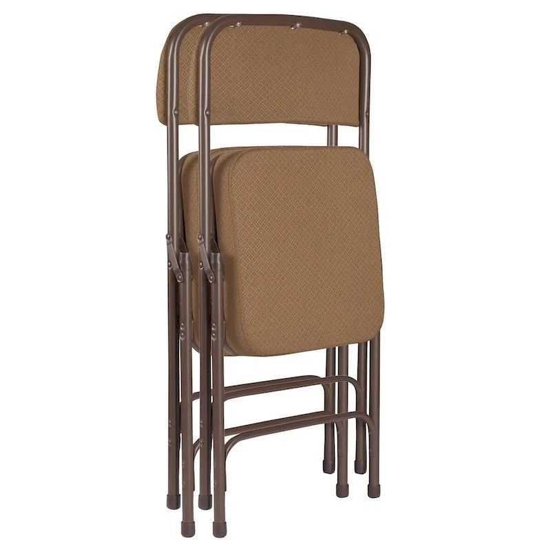 Chaise pliante de luxe matelassée en tissu de la collection Bernadine de Hampden Furnishings, lot de 2