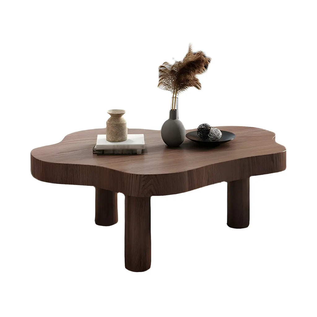 Table basse en pin naturel en forme de nuage à 3 pieds