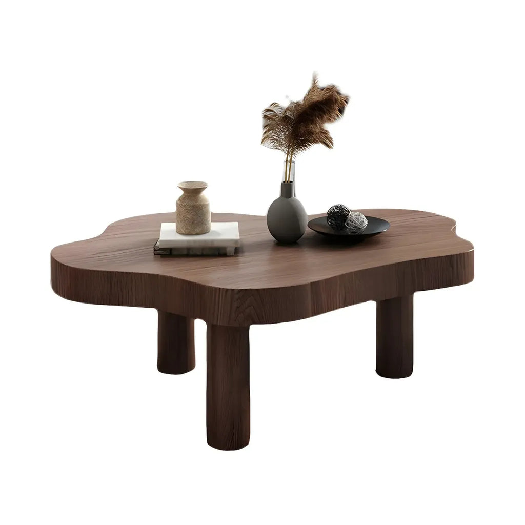 Table basse en pin naturel en forme de nuage à 3 pieds