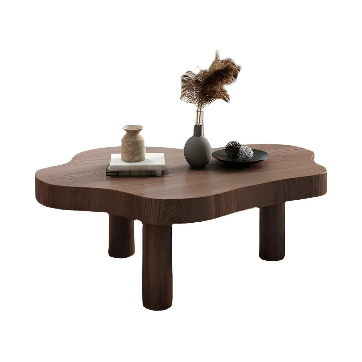 Table basse en pin naturel en forme de nuage à 3 pieds