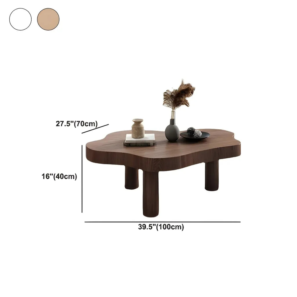 Table basse en pin naturel en forme de nuage à 3 pieds