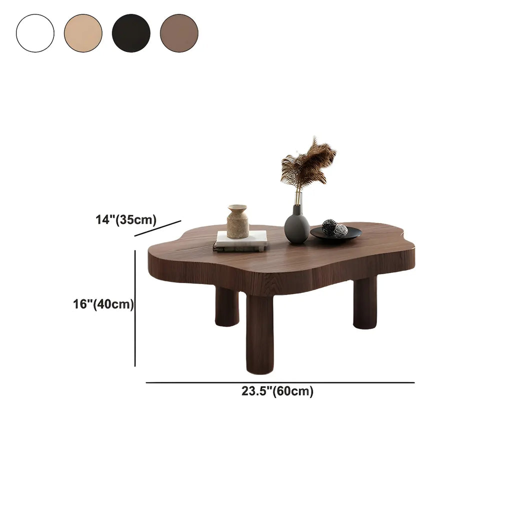 Table basse en pin naturel en forme de nuage à 3 pieds