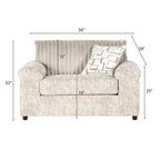 Ensemble canapé, causeuse et fauteuil câlin en velours côtelé à grosses côtes Nason de Roundhill Furniture