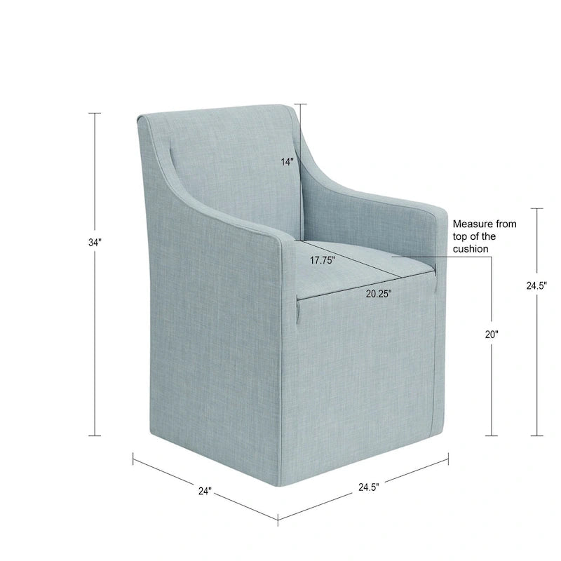 Chaise de salle à manger avec roulettes Madison Park Charlotte