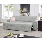 Canapé d'angle réversible convertible avec lit gigogne, méridienne de rangement et pieds durables