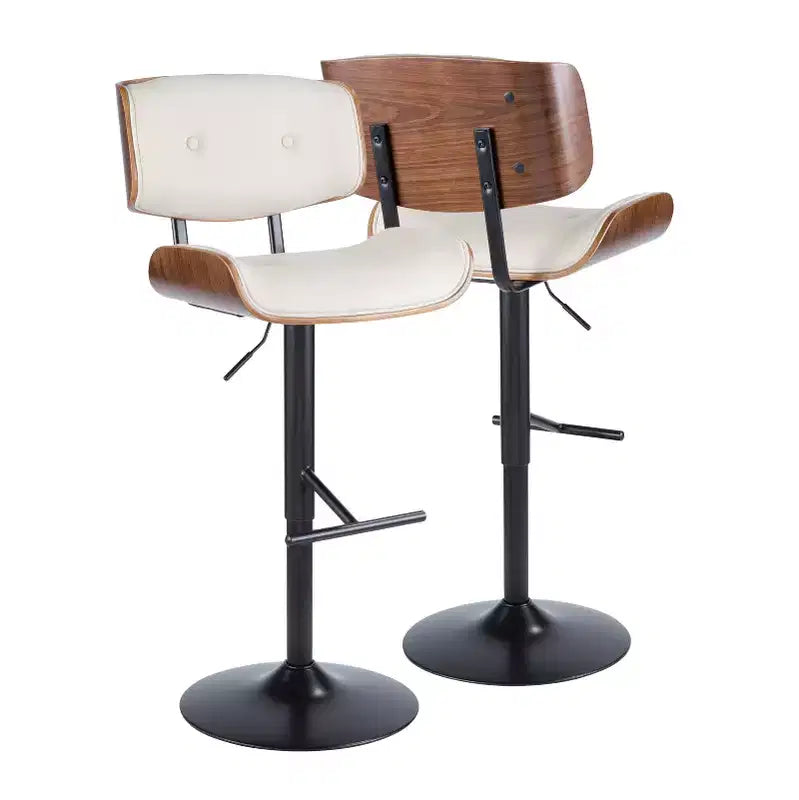Lot de 2 tabourets de bar réglables hauteur comptoir Lombardi Mid-Century Modern - Lumisource