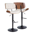 Lot de 2 tabourets de bar réglables hauteur comptoir Lombardi Mid-Century Modern - Lumisource