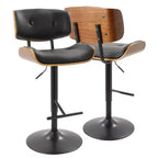 Lot de 2 tabourets de bar réglables hauteur comptoir Lombardi Mid-Century Modern - Lumisource