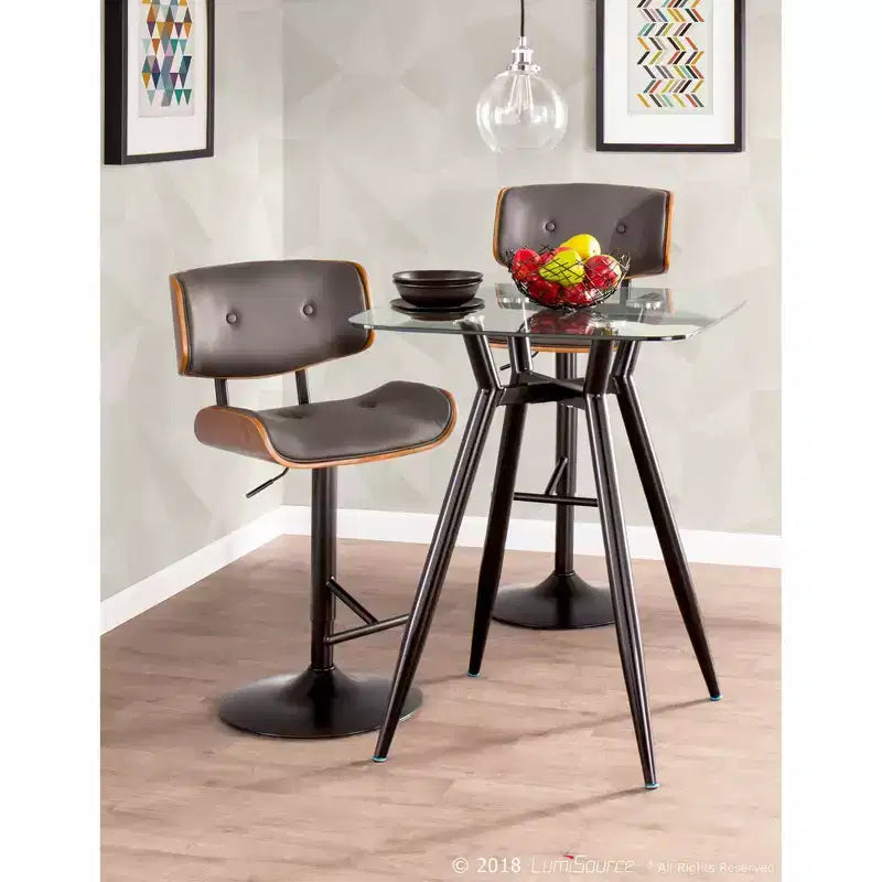 Lot de 2 tabourets de bar réglables hauteur comptoir Lombardi Mid-Century Modern - Lumisource
