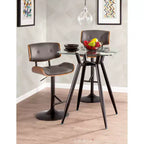 Lot de 2 tabourets de bar réglables hauteur comptoir Lombardi Mid-Century Modern - Lumisource