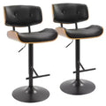 Set of 2 Lombardi Mid-Century Modern Adjustable Counter Height Barstool - Lumisource