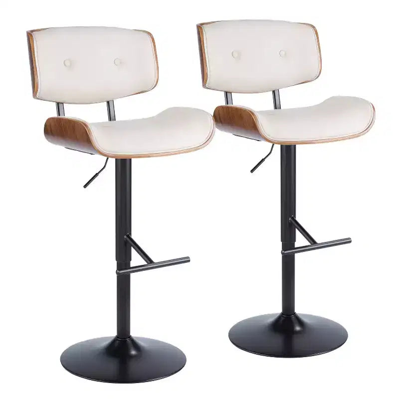 Lot de 2 tabourets de bar réglables hauteur comptoir Lombardi Mid-Century Modern - Lumisource