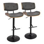 Lot de 2 tabourets de bar réglables hauteur comptoir Lombardi Mid-Century Modern - Lumisource