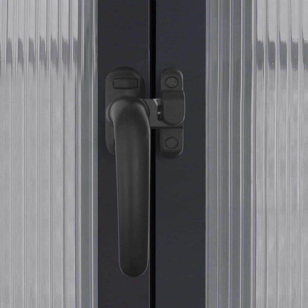 Serre de jardin aluminium VEIKOUS avec évent de toit réglable et porte verrouillable Grise