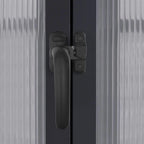 Serre de jardin aluminium VEIKOUS avec évent de toit réglable et porte verrouillable Grise