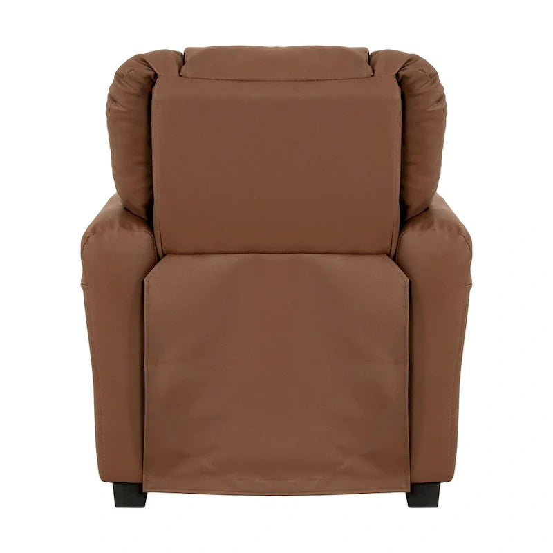 Fauteuil inclinable pour enfants en PVC avec fonction d'inclinaison par poussée, porte-gobelet et repose-pieds confortable