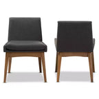Lot de 2 chaises de salle à manger Baxton Studio Nexus Mid Century Modern en noyer et tissu