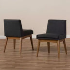 Lot de 2 chaises de salle à manger Baxton Studio Nexus Mid Century Modern en noyer et tissu