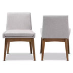 Lot de 2 chaises de salle à manger Baxton Studio Nexus Mid Century Modern en noyer et tissu