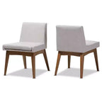 Lot de 2 chaises de salle à manger Baxton Studio Nexus Mid Century Modern en noyer et tissu