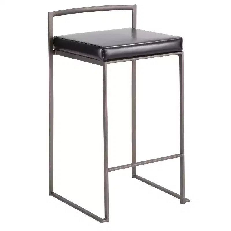 Set of 2 26 Fuji Contemporary Stackable Counter Height Barstools Antique with Cushion