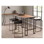 Lot de 2 tabourets de bar contemporains empilables Fuji, hauteur comptoir, aspect antique avec coussin