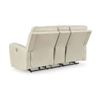 Causeuse inclinable électrique beige Ashley Dahlmoore Signature Design avec console – 76 L x 42 P x 40 H