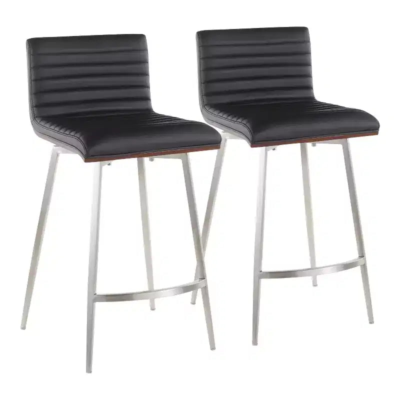Lot de 2 tabourets de bar contemporains Mason pivotants à hauteur de comptoir - Lumisource