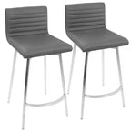Lot de 2 tabourets de bar contemporains Mason pivotants à hauteur de comptoir - Lumisource