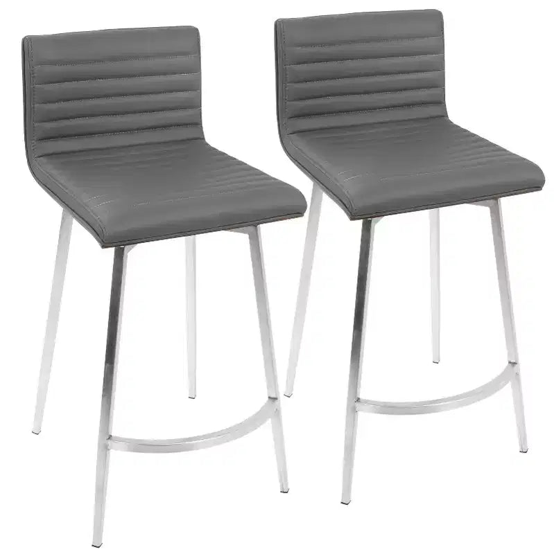 Lot de 2 tabourets de bar contemporains Mason pivotants à hauteur de comptoir - Lumisource