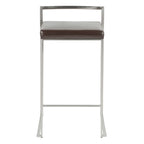 Tabouret de comptoir Silver Orchid Forrest en acier inoxydable empilable et entièrement soudé (lot de 2)