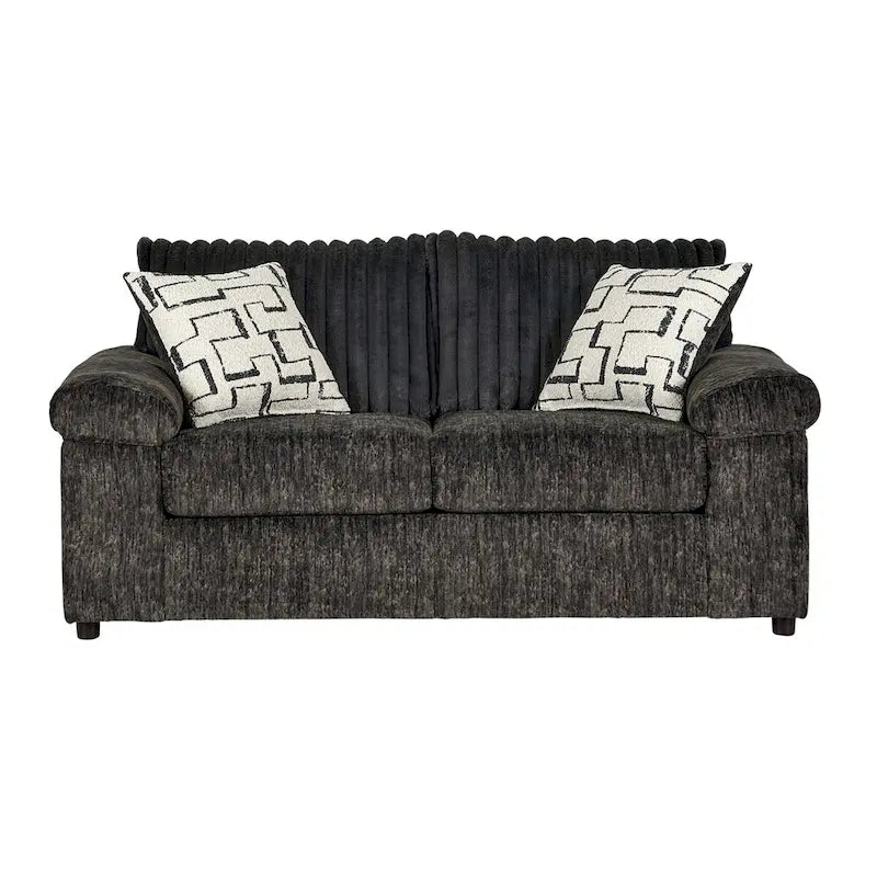 Ensemble canapé, causeuse et fauteuil câlin en velours côtelé à grosses côtes Nason de Roundhill Furniture