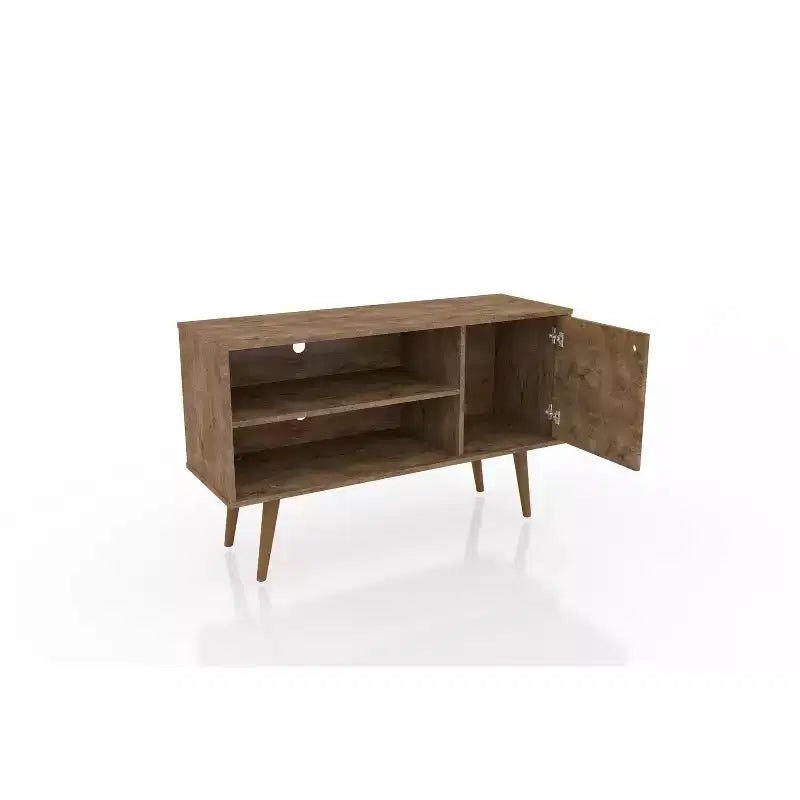 Meuble TV Manhattan Comfort Liberty Mid-Century Modern 2 étagères et 1 porte pour téléviseurs jusqu'à 46 pouces